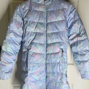 Lands' End Girls Long Winter Coat with fleece lining - LIKE NEW